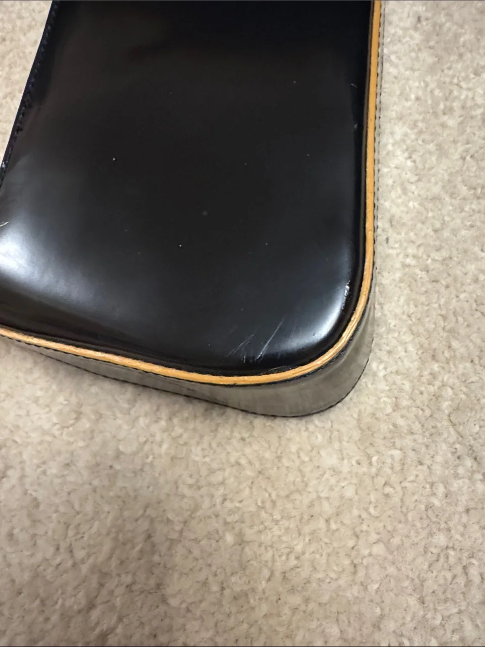Classic Black Shoulder Bag with Contrast Trim